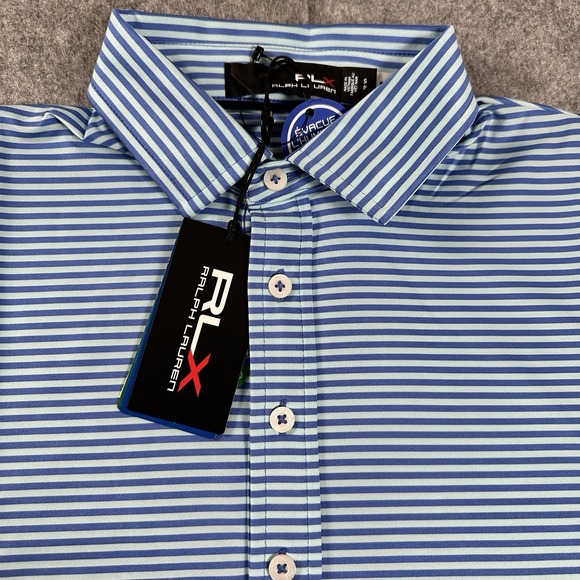 RLX Ralph Lauren Other - RLX Ralph Lauren Performance Golf Wicking Stretch Blue/White Stripe Polo S New